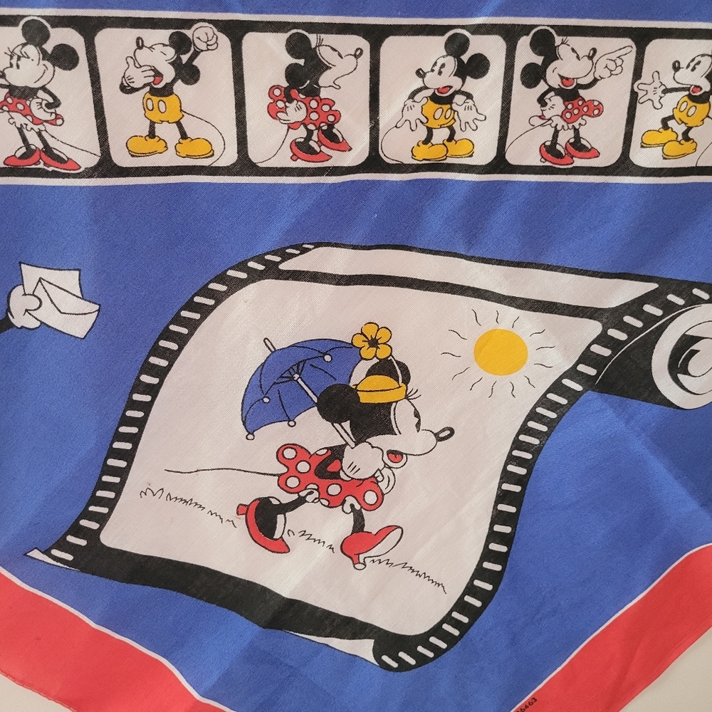 Walt Disney Co. Mickey Mouse Minnie Mouse Bandana 1980s Made in USA Unisex - Picture 10 of 16